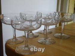 Cristal De Nancy France 6 Anciennes Coupes A Champagne Style Art Deco