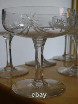 Cristal De Nancy France 6 Anciennes Coupes A Champagne Style Art Deco