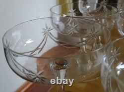 Cristal De Nancy France 6 Anciennes Coupes A Champagne Style Art Deco