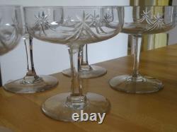 Cristal De Nancy France 6 Anciennes Coupes A Champagne Style Art Deco