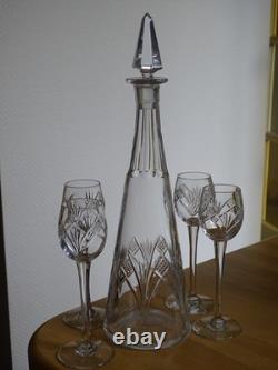 Cristal De Nancy France Ancien Service Liqueur Verres Et Carafe