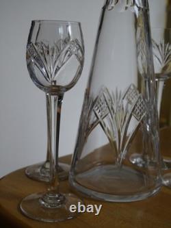 Cristal De Nancy France Ancien Service Liqueur Verres Et Carafe