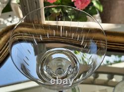 Cristal Villeroy Boch 6 verres à vin anciens ciselés (H 15,3 cm D 8,4 cm)