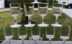 Cristal de BACCARAT 10 anciens verres à Vin modèle Richelieu H 12,5 cm