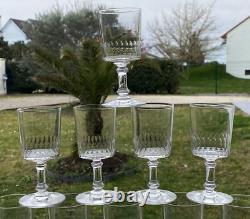 Cristal de BACCARAT 10 anciens verres à Vin modèle Richelieu H 12,5 cm