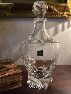 Cristal de Sèvres carafe à whisky ancienne cristal taillé avec étiquette