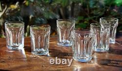 Cristal taillé de Baccarat Harcourt 6 anciens verres gobelets à Liqueur H 7cm