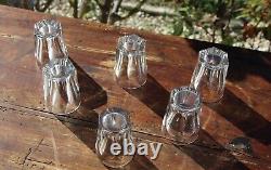 Cristal taillé de Baccarat Harcourt 6 anciens verres gobelets à Liqueur H 7cm