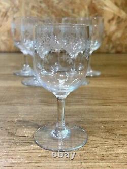 Cristallerie baccarat, modèle Sévigné, série de 6 verres ancien, 11 cm