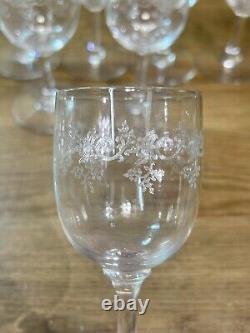 Cristallerie baccarat, modèle Sévigné, série de 8 verres ancien, 13 cm