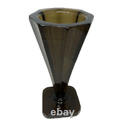 DAUM NANCY FRANCE Vase ancien Art Deco Design 1930 Verre Cristal Fumé