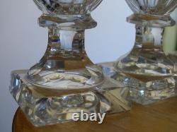 DIAMANTS BISEAUX 4 ANCIENS VERRES A VIN BLANC CRISTAL TAILLER 19 EME ht 11,2 cm