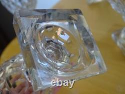 DIAMANTS BISEAUX 4 ANCIENS VERRES A VIN BLANC CRISTAL TAILLER 19 EME ht 11,2 cm
