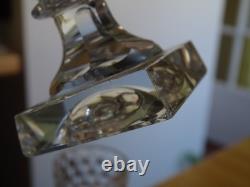 DIAMANTS BISEAUX 4 ANCIENS VERRES A VIN BLANC CRISTAL TAILLER 19 EME ht 11,2 cm