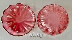 Daum Cloche À Fromage Ou Bol Ancien En Cristal Rouge Et Dorure