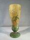 Daum Nancy Ancien Superbe Vase Pate De Verre Degage Acide Fleurs Jasmin 1900