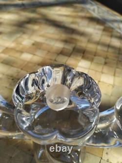 Daum Paire de Bougeoirs en Cristal Ancien modèle Orion