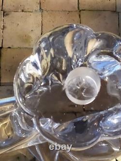 Daum Paire de Bougeoirs en Cristal Ancien modèle Orion