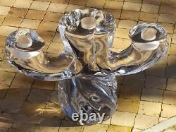 Daum Paire de Bougeoirs en Cristal Ancien modèle Orion