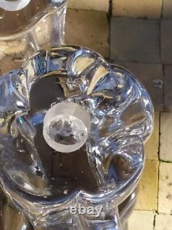 Daum Paire de Bougeoirs en Cristal Ancien modèle Orion