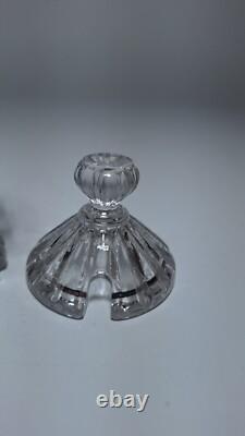 Deux Ancien moutardier cristal incolore et de cristal sablé signé BACCARAT