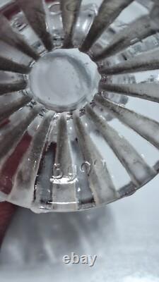 Deux Ancien moutardier cristal incolore et de cristal sablé signé BACCARAT