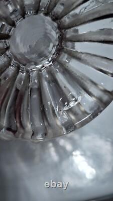 Deux Ancien moutardier cristal incolore et de cristal sablé signé BACCARAT