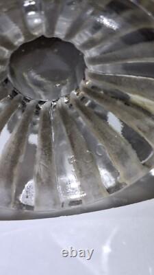 Deux Ancien moutardier cristal incolore et de cristal sablé signé BACCARAT