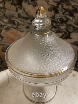 Drageoir Cristal Givré Ancien Napoléon III Coupe Couverte Sucrier XIXeme