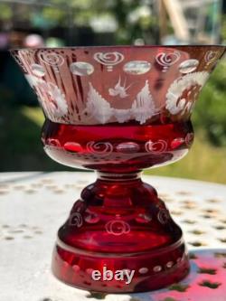 Duo raffiné en cristal overlay rouge Charme ancien garanti