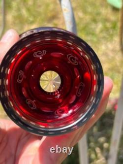 Duo raffiné en cristal overlay rouge Charme ancien garanti