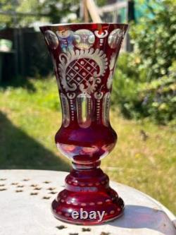 Duo raffiné en cristal overlay rouge Charme ancien garanti