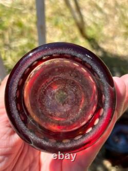 Duo raffiné en cristal overlay rouge Charme ancien garanti