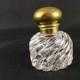 Encrier ancien en cristal de Baccarat avec insert en verre