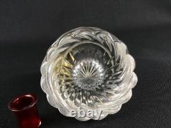 Encrier ancien en cristal de Baccarat avec insert en verre