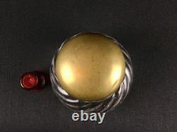 Encrier ancien en cristal de Baccarat avec insert en verre