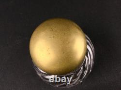 Encrier ancien en cristal de Baccarat avec insert en verre