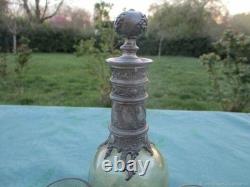 Ensemble Carafe 2 verres anciens ètain Crystal Renaissance