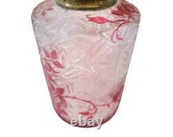 Flacon vaporisateur parfum ancien cristal de Baccarat gravé à l'acide églantier