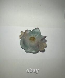 Fleur Cristal Daum France Ancien sculpture art Déco nouveau ornement signé daté