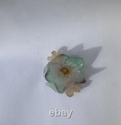 Fleur Cristal Daum France Ancien sculpture art Déco nouveau ornement signé daté