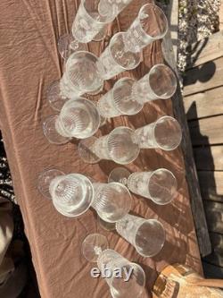 Flûtes Champagne Verre Gravé Fleurs Ancien Crystal Maison Perrier- jouët France