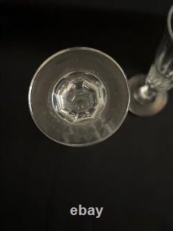 Flutes à champagne, cristal ancien, début XXe, lot de 5