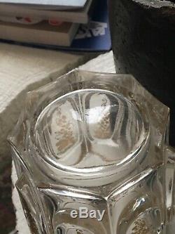 Gobelet Verre Ancien Cristal Moulé Doré Baccarat Mi 19ème Antique Crystal Glass