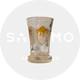 Gobelet en cristal de Boh&ecirc;me XIXe d&eacute;cor monuments taill&eacute; vase ancien verre