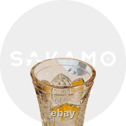 Gobelet en cristal de Bohême XIXe décor monuments taillé vase ancien verre