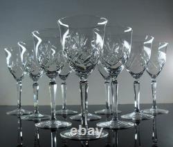 Grand 10 Verres A Vin Ancienne En Cristal Taille A La Main Boheme St Louis