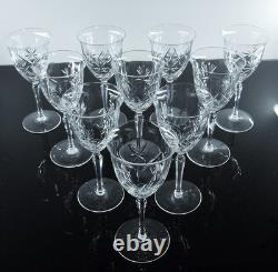 Grand 10 Verres A Vin Ancienne En Cristal Taille A La Main Boheme St Louis