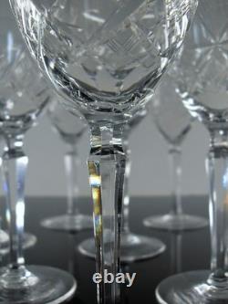 Grand 10 Verres A Vin Ancienne En Cristal Taille A La Main Boheme St Louis