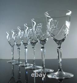 Grand 10 Verres A Vin Ancienne En Cristal Taille A La Main Boheme St Louis